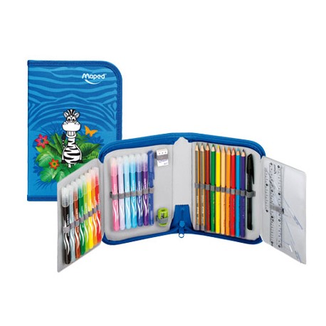 PLUMIER ESCOLAR MAPED JUNGLE CON CREMALLERA 32 PIEZAS UN PISO