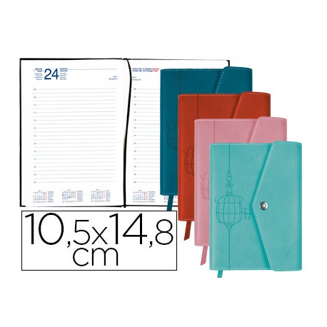 AGENDA ENCUADERNADA LIDERPAPEL THERASIA MINI 2016 DIA PAGINA COLORES SURTIDOS PAPEL 70 GR