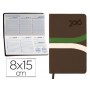 AGENDA ENCUADERNADA LIDERPAPEL HYDRA 8X15 CM 2016 SEMANA VISTA COLOR MARRON PAPEL 70 GRS