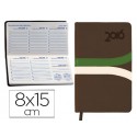 AGENDA ENCUADERNADA LIDERPAPEL HYDRA 8X15 CM 2016 SEMANA VISTA COLOR MARRON PAPEL 70 GRS