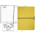 AGENDA ENCUADERNADA LIDERPAPEL LEUCADE 15X21 CM 2016 DIA PAGINA COLOR AMARILLO PAPEL 70 GRS