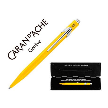 BOLIGRAFO CARAN D'ACHE 849 CON ESTUCHE AMARILLO PUNTA MEDIA