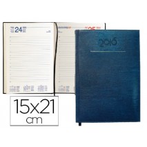AGENDA ENCUADERNADA LIDERPAPEL LIDERPAPEL CRETA 15X21 CM 2016 DIA PAGINA COLOR AZUL PAPEL 70 GRS