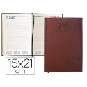 AGENDA ENCUADERNADA LIDERPAPEL CRETA 15X21 CM 2016 DIA PAGINA COLOR MARRON OSCURO PAPEL 70 GRS