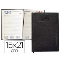 AGENDA ENCUADERNADA LIDERPAPEL CRETA 15X21 CM 2016 DIA PAGINA COLOR NEGRO PAPEL 70 GRS