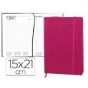 AGENDA ENCUADERNADA LIDERPAPEL ESPARTA 15X21CM 2016 DIA PAGINA CON GOMILLA COLOR ROSA PAPEL 70 GR