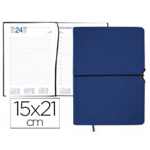 AGENDA ENCUADERNADA LIDERPAPEL LEUCADE 15X21 CM 2016 DIA PAGINA COLOR AZUL PAPEL 70 GRS