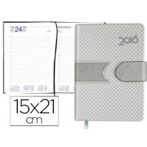 AGENDA ANILLAS LIDERPAPEL LIDHOR 15X21 CM 2016 DIA PAGINA COLOR GRIS PAPEL 70 GR