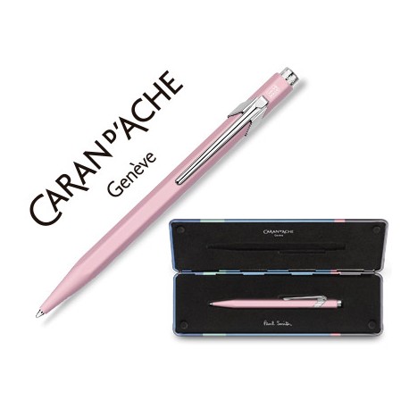 BOLIGRAFO CARAN D'ACHE 849 EDICION LIMITADA PAUL SMITH ROSA PASTEL SOFT INK CON ESTUCHE