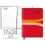 AGENDA ENCUADERNADA LIDERPAPEL HYDRA 17X24 CM 2016 DIA PAGINA COLOR ROJO PAPEL 70 GRS