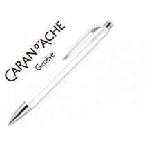 BOLIGRAFO CARAN D'ACHE 888 INFINITE CUERPO PLASTICO PUNTERA Y PULSADOR METALICOS RECARGABLE BLANCO W