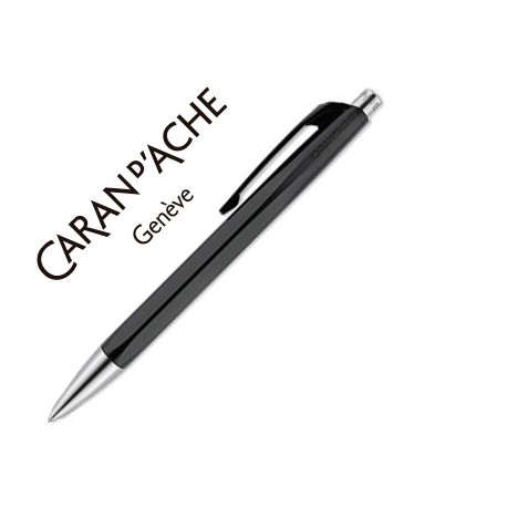 BOLIGRAFO CARAN D'ACHE 888 INFINITE CUERPO PLASTICO PUNTERA Y PULSADOR METALICOS RECARGABLE NEGRO BL