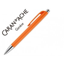 BOLIGRAFO CARAN D'ACHE 888 INFINITE CUERPO PLASTICO PUNTERA Y PULSADOR METALICOS RECARGABLE NARANJE