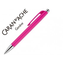BOLIGRAFO CARAN D'ACHE 888 INFINITE CUERPO PLASTICO PUNTERA Y PULSADOR METALICOS RECARGABLE FUCSIA P