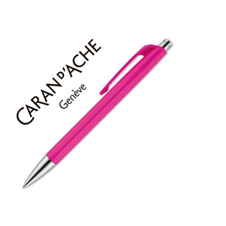 BOLIGRAFO CARAN D'ACHE 888 INFINITE CUERPO PLASTICO PUNTERA Y PULSADOR METALICOS RECARGABLE FUCSIA P