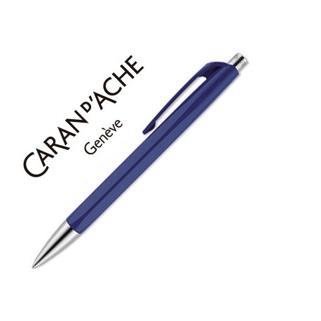 BOLIGRAFO CARAN D'ACHE 888 INFINITE CUERPO PLASTICO PUNTERA Y PULSADOR METALICOS RECARGABLE AZUL NOC