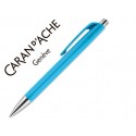 BOLIGRAFO CARAN D'ACHE 888 INFINITE CUERPO PLASTICO PUNTERA Y PULSADOR METALICOS RECARGABLE CELESTE