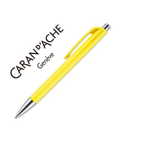 BOLIGRAFO CARAN D'ACHE 888 INFINITE CUERPO PLASTICO PUNTERA Y PULSADOR METALICOS RECARGABLEAMARILLO