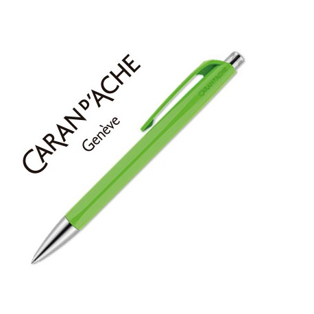 BOLIGRAFO CARAN D'ACHE 888 INFINITE CUERPO PLASTICO PUNTERA Y PULSADOR METALICOS RECARGABLE VERDE PR