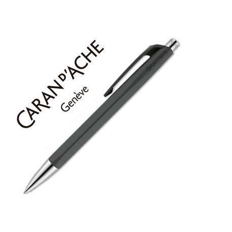 BOLIGRAFO CARAN D'ACHE 888 INFINITE CUERPO PLASTICO PUNTERA Y PULSADOR METALICOS RECARGABLE GRIS PIZ