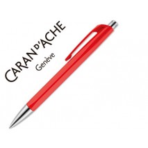 BOLIGRAFO CARAN D'ACHE 888 INFINITE CUERPO PLASTICO PUNTERA Y PULSADOR METALICOS RECARGABLE ROJO SCA