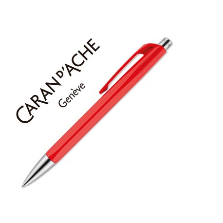 BOLIGRAFO CARAN D'ACHE 888 INFINITE CUERPO PLASTICO PUNTERA Y PULSADOR METALICOS RECARGABLE ROJO SCA