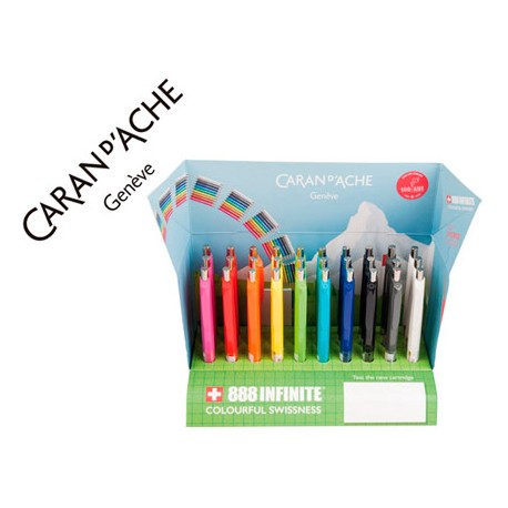 BOLIGRAFO CARAN D'ACHE 888 INFINITE EXPOSITOR SURTIDO 30 UNDS. 3 POR COLOR