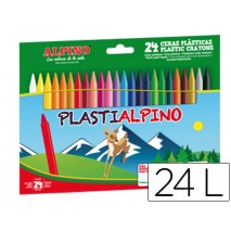 LAPICES CERA PLASTIALPINO CAJA DE 24 COLORES