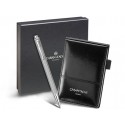 BOLIGRAFO CARAN D'ACHE ECRIDOR GRAPH PAPER PLACADO PALADIO CON ESTUCHE SET CON BLOC DE NOTAS DE REGA