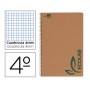 BLOC ESPIRAL LIDERPAPEL CUARTO ECOUSE TAPA CARTULINA KRAFT 80 HOJAS PAPEL RECICLADO 60 GR CUADRO 4 M