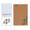 BLOC ESPIRAL LIDERPAPEL CUARTO ECOUSE TAPA CARTULINA KRAFT 80 HOJAS PAPEL RECICLADO 60 GR CUADRO 4 M