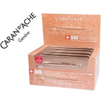 BOLIGRAFO CARAN D'ACHE 849 BRUT ROSE CON ESTUCHE EXPOSITOR 10 UNIDADES PUNTA MEDIA