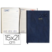 AGENDA ENCUADERNADA LIDERPAPEL CORFU 15X21 CM 2016 DIA PAGINA COLOR AZUL PAPEL 60 GR