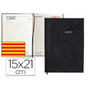 AGENDA ENCUADERNADA LIDERPAPEL CORFU 15X21 CM 2016 DIA PAGINA COLOR NEGRO PAPEL 60 GR TEXTO EN CATAL
