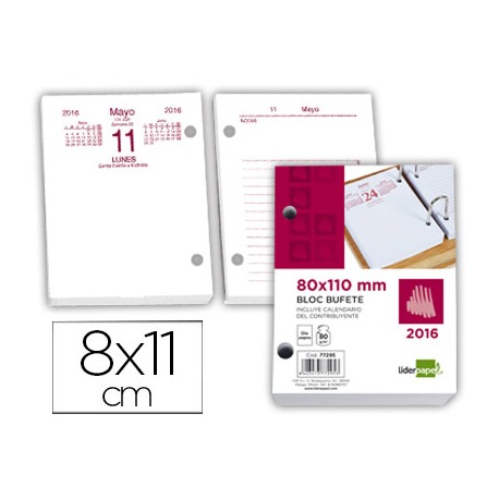 BLOC BUFETE LIDERPAPEL 110X80 MM 2016 80 GRS