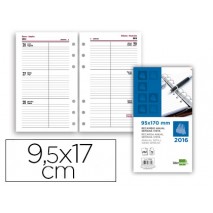 RECAMBIO AGENDA ANILLAS LIDERPAPEL AÑO 2016 SEMANA VISTA 95X170MM