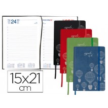 AGENDA ENCUADERNADA LIDERPAPEL EFIRA A5 2016 DIA PAGINA COLORES SURTIDOS