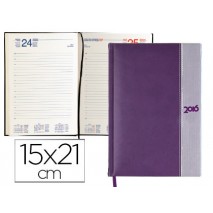 AGENDA ENCUADERNADA LIDERPAPEL CHATZI 15X21 CM 2016 DIA PAGINA COLOR VIOLETA PAPEL 70 GRS