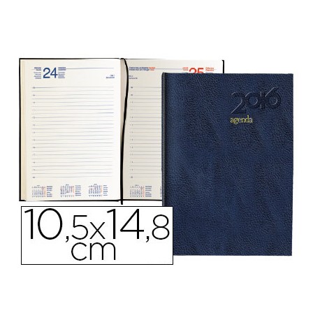 AGENDA ENCUADERNADA LIDERPAPEL CORFU MINI 2016 DIA PAGINA COLOR AZUL PAPEL 60 GR