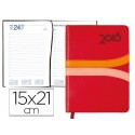AGENDA ENCUADERNADA LIDERPAPEL HYDRA 15X21 CM 2016 DIA PAGINA COLOR ROJO PAPEL 70 GRS