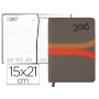 AGENDA ENCUADERNADA LIDERPAPEL HYDRA 15X21 CM 2016 DIA PAGINA COLOR GRIS PAPEL 70 GRS