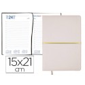 AGENDA ENCUADERNADA LIDERPAPEL NISIROS 15X21 CM 2016 DIA PAGINA COLOR BLANCO Y ORO PAPEL 70 GRS