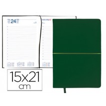 AGENDA ENCUADERNADA LIDERPAPEL NISIROS 15X21 CM 2016 DIA PAGINA COLOR VERDE BILLAR Y VERDE CLARO PAP