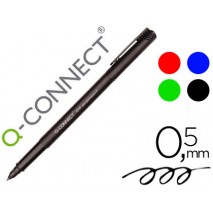 ROTULADOR Q-CONNECT RETROPROYECCION PUNTA FIBRA 0.5 MM PERMANENTE BOLSA 4 ROTULADORES
