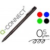 ROTULADOR Q-CONNECT RETROPROYECCION PUNTA FIBRA 0.5 MM PERMANENTE BOLSA 4 ROTULADORES