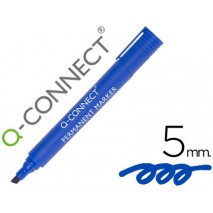 ROTULADOR Q-CONNECT MARCADOR PERMANENTE AZUL PUNTA BISELADA 5.0 MM