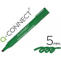 ROTULADOR Q-CONNECT MARCADOR PERMANENTE VERDE PUNTA BISELADA 5.0 MM