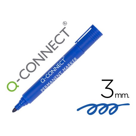 ROTULADOR Q-CONNECT MARCADOR PERMANENTE AZUL PUNTA REDONDA 3.0 MM