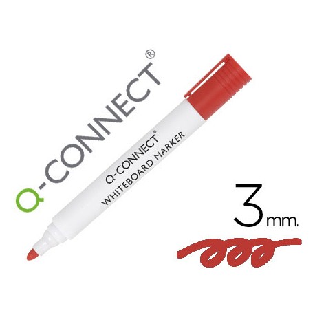 ROTULADOR Q-CONNECT PIZARRA BLANCA COLOR ROJO PUNTA REDONDA 3.0 MM