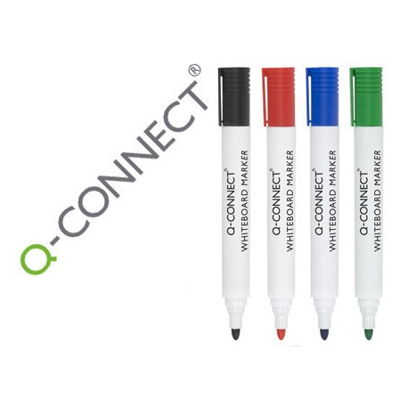 ROTULADOR Q-CONNECT PIZARRA BLANCA 10 COLORES SURTIDOS PUNTA REDONDA 3.0 MM